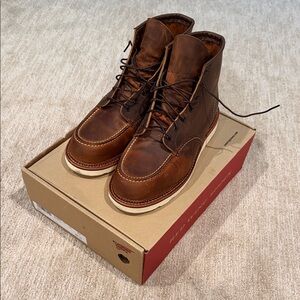 Red Wing 6” 1907 Moc Toe Copper Leather Boots - 13EE